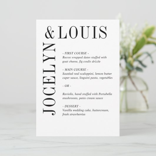 ジョセリン黒白モダン結婚ズ メニュー (スタンド正面)