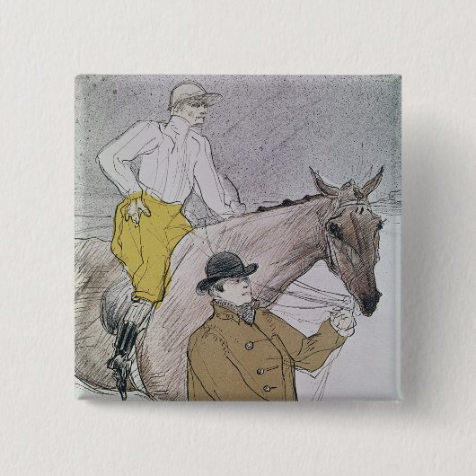 ジョッキーがに導いたアンリーdeツールーズLautrec | 缶バッジ (正面)