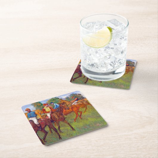 ジョッキーとレースウマ、エドガー・デガス スクエアペーパーコースター (インサイチュ)