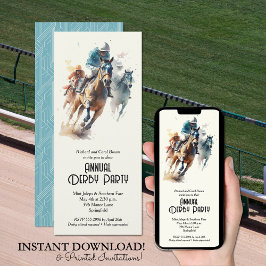 ジョッキーと競走馬ダービーパーティー 招待状