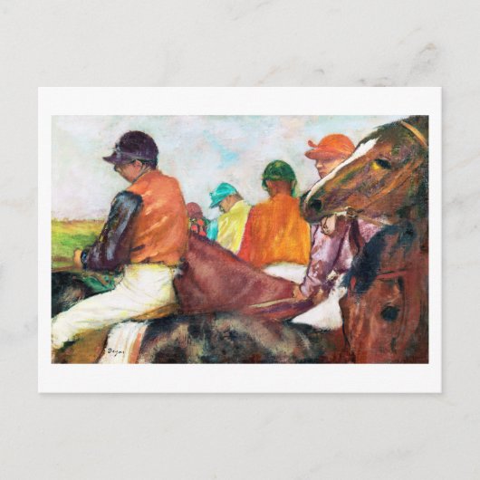 ジョッキーと馬、 エドガール・ドガ ポストカード (正面)