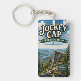 ジョッキーキャップ フライバーグ メイン州 長方形 アクリル キーホルダー