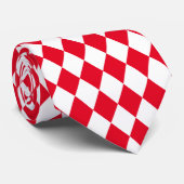 ジョッキーシルクダイヤモンドネック赤と白タイ ネクタイ (ロール)
