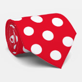 ジョッキーシルクドット赤と白ダービー ネクタイ (ロール)