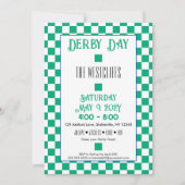 ジョッキーシルクブロックグリーンとホワイトダービー 招待状 (正面)