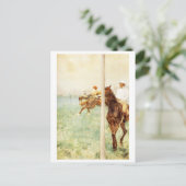 ジョッキーズレースフラッグポールエドガーデガ ポストカード (スタンド正面)