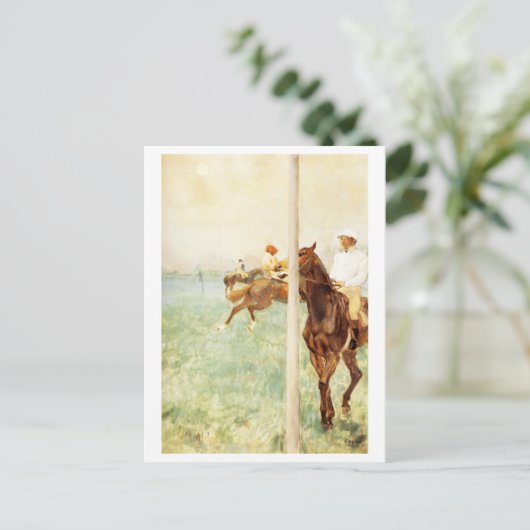 ジョッキーズレースフラッグポールエドガーデガ ポストカード (スタンド正面)