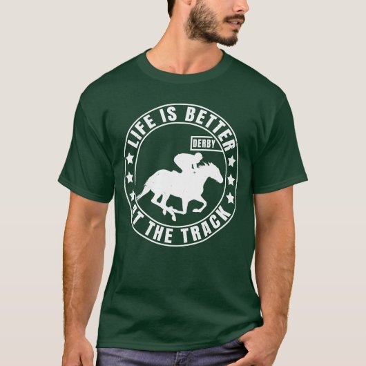 ジョッキーフライの競馬レースのダービーギフト Tシャツ (正面)