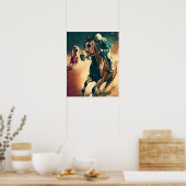 ジョッキーヴィンテージ競馬芸術ポスター ポスター (キッチン)