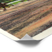 ジョッキー競馬場で競馬レースを終える ポスター (角)