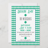 ジョッキー シルク ダイヤモンド グリーンとホワイト ダービー 招待状 (正面)