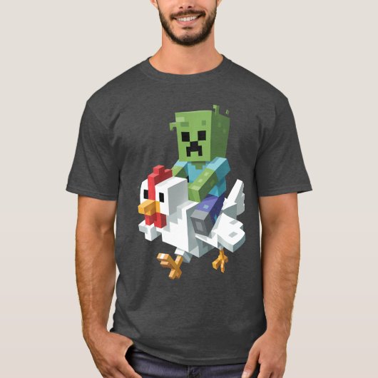 ジョックチキンピールアートゲーマーゾンビ男子の友達 Tシャツ (正面)