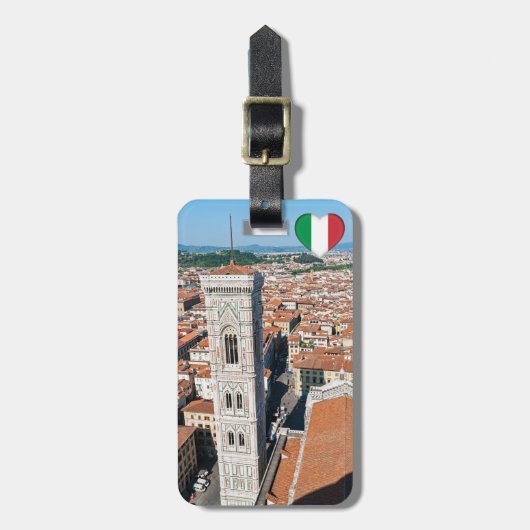 ジョットの鐘楼 - イタリア、トスカーナ地方、フィレンツェ ラゲッジタグ (正面縦)