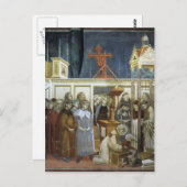 ジョット: アッシジの聖フランシスコがプレプを準備する ポストカード (正面/裏面)