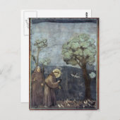 ジョット:聖フランシスが鳥たちに説教する ポストカード (正面/裏面)