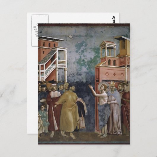 ジョット：聖フランシスすべての世俗的な財を放棄 ポストカード (正面/裏面)