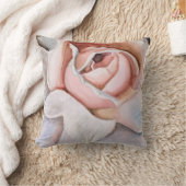 ジョディ・マハフィーによる水彩色のソフトピンクのバラ クッション (ブランケット)