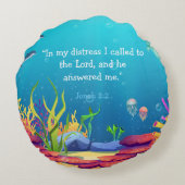 ジョナとホエールキッズラウンド装飾用クッション ラウンドクッション (裏面)