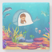 ジョナとホエールキッズ大理石コースター ストーンコースター (正面)