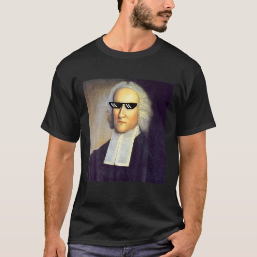 ジョナサンおもしろいエドワーズ神学サングラスミーム Tシャツ (正面)
