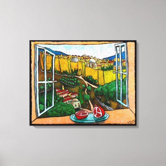 ジョナサン・キス・レブによるジャファ・ゲートへの道 キャンバスプリント (正面)