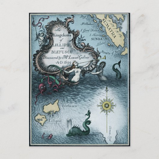 ジョナサン・スウィフトによるガリバー旅行 ポストカード (正面)