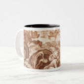 ジョナーおよびクジラの聖書からのイラストレーション、en ツートーンマグカップ (正面左)