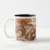 ジョナーおよびクジラの聖書からのイラストレーション、en ツートーンマグカップ (左)