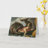 "ジョナーおよびクジラ"の挨拶状 カード (黄色い花)