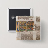 ジョナーを描写しているHistoriatedのイニシャル「E」 缶バッジ (正面&裏面)