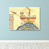 ジョナ食べバイザクジラ キャンバスプリント (インサイチュ (ウッドフロア))