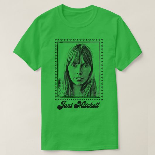 ジョニミッチェルレトロ1970sスタイルファンアートデザイン1 tシャツ (デザイン正面)
