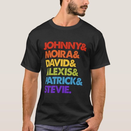 ジョニーとモイラとダビデとアレクシス Tシャツ (正面)