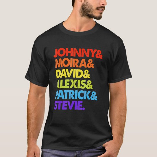 ジョニーとモイラとデイビッドとアレクシス Tシャツ (正面)