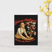 ジョニーアップルシードの日9月26日レトロツリー カード (黄色い花)