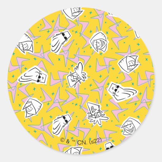 ジョニーブラボーキャラクターパターン ラウンドシール (正面)