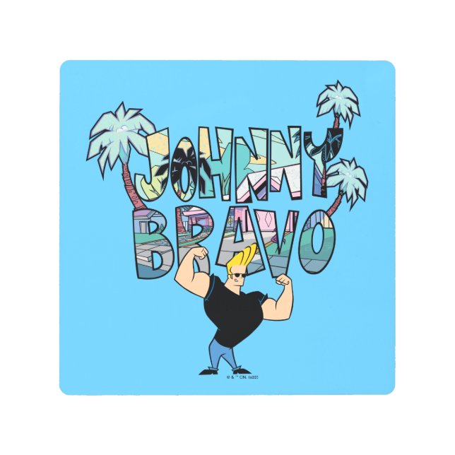 ジョニーブラボーパームツリーネーム メタルプリント (正面)