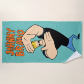 ジョニーブラボー写真フレームポーズ ビーチタオル (正面)