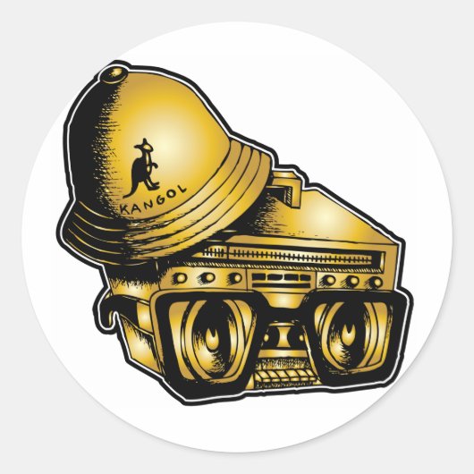 "ジョニー5"ステッカー。 ラウンドシール (正面)