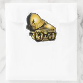 "ジョニー5"ステッカー。 ラウンドシール (バッグ)