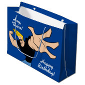 ジョニー・ブラボの象徴的ポーズ ラージペーパーバッグ (正面アングル)