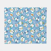 ジョニー・ブラボー・アイコン・パターン フリースブランケット (正面(横))