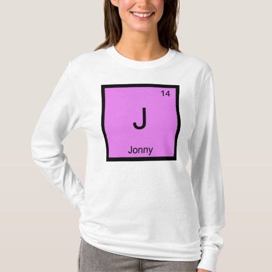 ジョニー 名前 化学元素 周期表 Tシャツ (正面)