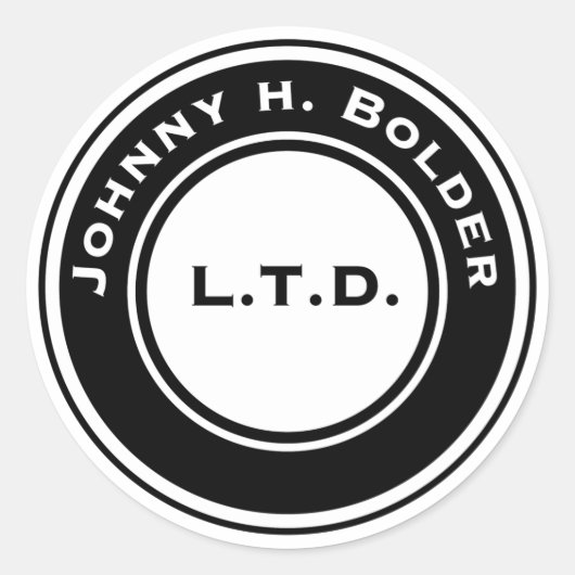 ジョニーH.ラウンドはっきりしたステッカー ラウンドシール (正面)
