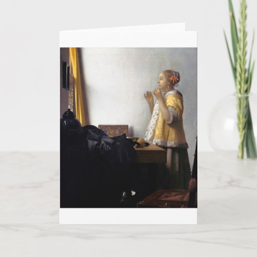 ジョハネス·ヴェルメア·パール·ネックレスの女性 カード (正面)