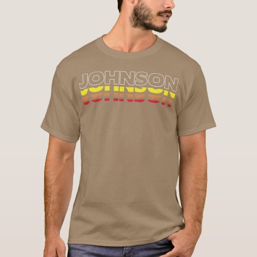 ジョハンソン おもしろ ビンテージ 夕焼け ジョハンソン 名前入り Tシャツ (正面)
