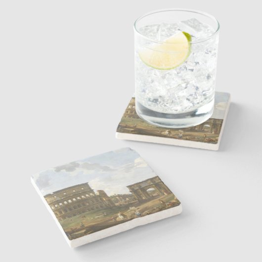 ジョバンニパオロパニーニビューオブザコロッセオ ストーンコースター (横)