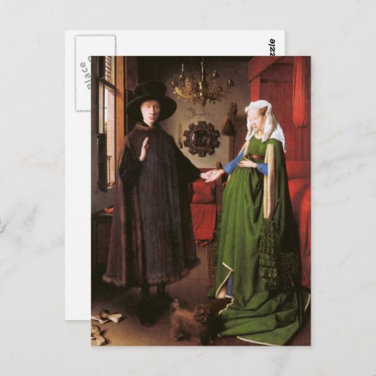 ジョバンニ・アーノルフィンとその妻のポートレート ポストカード (正面/裏面)