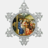 ジョバンニ・ディ・パオロによるマギ崇拝 スノーフレークピューターオーナメント (正面)