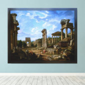 ジョバンニ・パンニニによるローマ・フォーラムのカプリッチョ キャンバスプリント (インサイチュ (ウッドフロア))